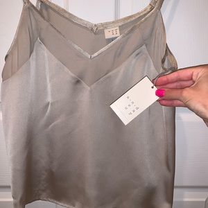 NEW VNeck Cream Silk-like Tank